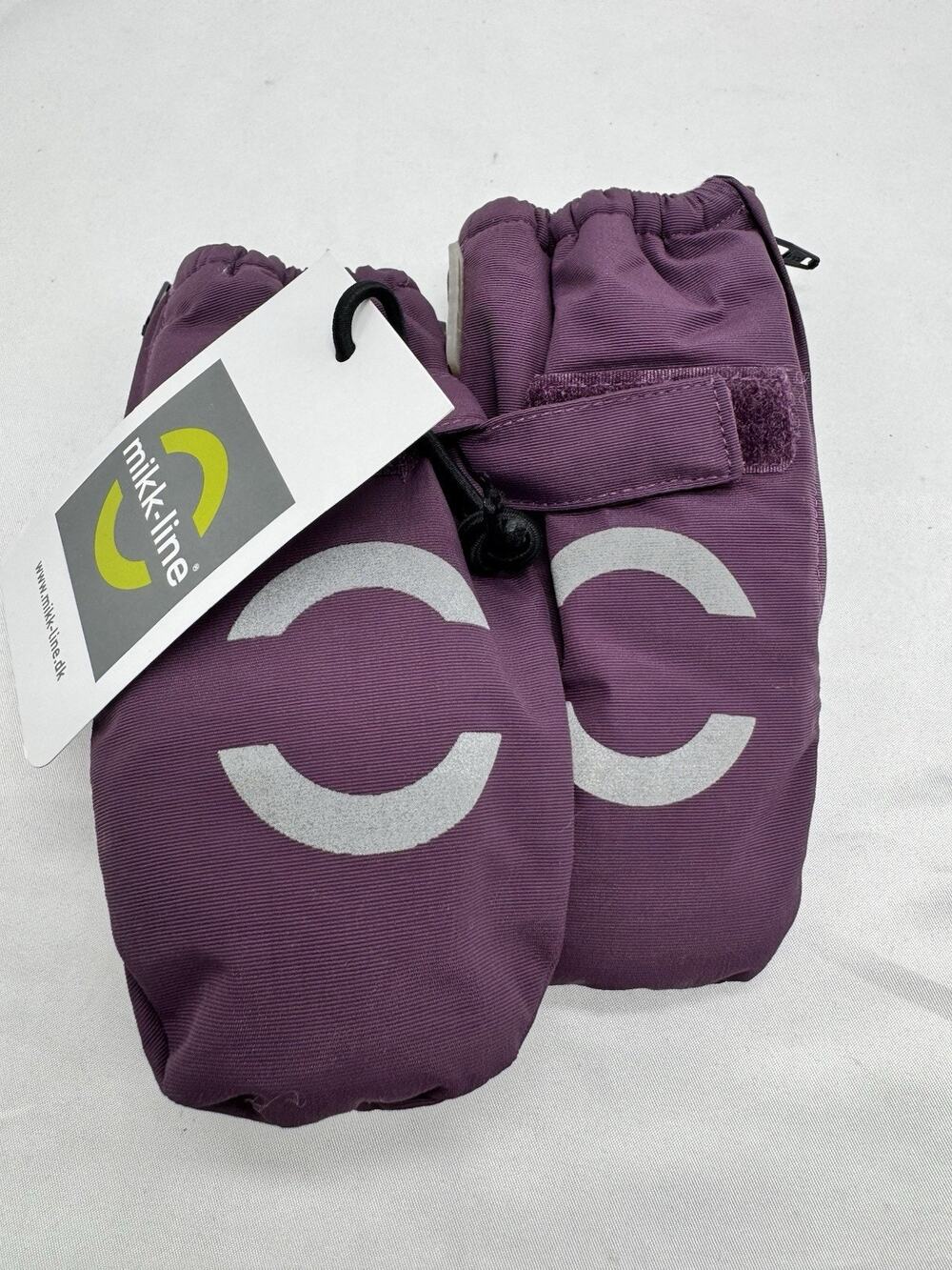 mikk-line Kids Winter Mittens Snow Ski 93016 Purple Gray Reflective One Size
